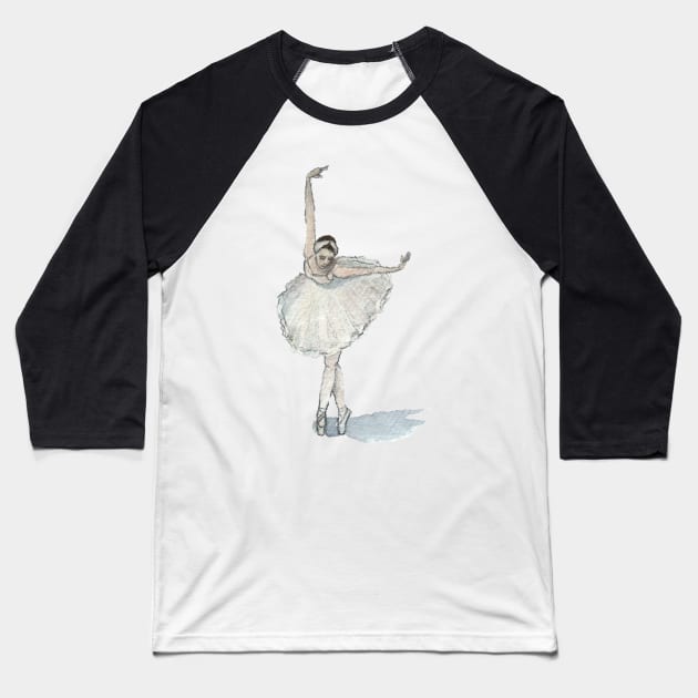 White Swan ballet Baseball T-Shirt by Kuhtina